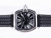 Cartier Roadster W62017v3 Mens 35mm Black Cow Leather Strap Watch