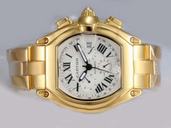Cartier Roadster w62021y2 Square Gold Stainless Steel Strap Mens Watch