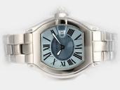 Cartier Roadster W62025V3 Stainless Steel Bezel Blue Dial Quartz Watch