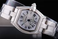 Cartier Roadster W6206017 White Dial Stainless Steel Case Stainless Steel Bezel Watch