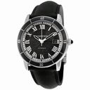 Cartier Ronde Croisiere Automatic Gray Dial Black Leather Men's Watch WSRN0003