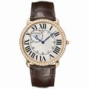 Cartier Ronde Louis Cartier Diamond Bezel Silver Dial 18 kt Rose Gold Men's Watch WR007001