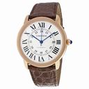 Cartier Ronde Solo de Cartier XL Automatic Silver Dial 18 kt Rose Gold Men's Watch W6701009