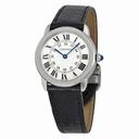 Cartier Ronde Solo Steel Black Leather Ladies Watch W6700155