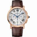 Cartier Rotonde Silver Sunday Dial 18k Pinks Gold Men's Watch W1556238