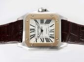 Cartier Santos 100 C1628 Stainless Steel Case 38x38mm Mens Watch