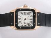 Cartier Santos 100 W20072X7 Stainless Steel Bezel Stainless Steel Case White Dial Watch