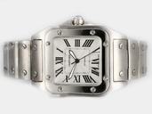 Cartier Santos 100 W200737G Automatic Square White Dial Watch