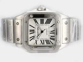 Cartier Santos 100 w200737g Automatic White Dial 38x38mm Watch