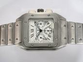 Cartier Santos 100 w200737g Silver Stainless Steel Strap Square Watch