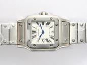 Cartier Santos 100 W200737G Square Stainless Steel Case Mens Watch