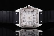 Cartier Santos 100 W20073X8 Stainless Steel Case White Dial Watch