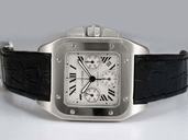 Cartier Santos 100 W20090X8 Mens Stainless Steel Bezel Automatic Watch