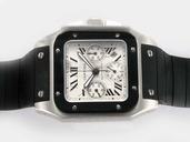 Cartier Santos 100 W20090X8 Stainless Steel Case Stainless Steel Bezel White Dial Watch