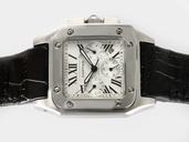 Cartier Santos 100 W20090X8 White Dial 38x38mm Stainless Steel Case Watch