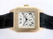 Cartier Santos 100 w20096y1 Automatic White Dial Stainless Steel with 18k Gold Bezel Watch