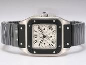 Cartier Santos 100 w20121u2 Stainless Steel Case Mens Rubber Bezel Watch