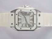 Cartier Santos 100 W20122U2 Quartz Stainless Steel Bezel White Dial Watch