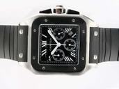 Cartier Santos 100 W2020008 38x38mm Quartz Chronograph Mens Watch