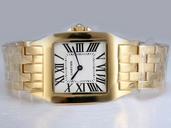 Cartier Santos 100 w25063x9 White Dial Stainless Steel with 18k Gold Bezel Quartz Watch