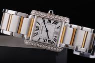 Cartier Santos 100 w25066Z6 Womens 28x31mm Stainless Steel Case Watch