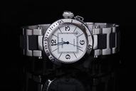 Cartier Santos 100 W3109255 Silver Stainless Steel Strap White Dial Stainless Steel Bezel Watch