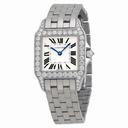 Cartier Santos Demoiselle 18kt White Gold Diamond Large Ladies Watch WF9004Y8