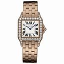 Cartier Santos Demoiselle Large 18k Rose Gold Diamond Watch WF9007Z8