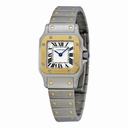 Cartier Santos Two Tone 18kt Yellow Gold and Steel Ladies Watch W20012C4