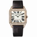 Cartier Santos-Dumont Diamond Bezel Manual Wind 18 kt Rose Gold Men's Watch WH100751