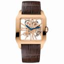 Cartier Santos-Dumont Skeleton Dial 18 kt Rose Gold Men's Watch W2020057