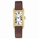 Cartier Tank Americaine 18kt Yellow Gold Diamond Ladies Watch WB707231