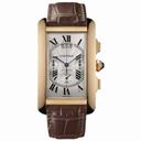 Cartier Tank Americaine Automatic Silver Dial Leather Strap Men's Watch W2609356