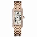 Cartier Tank Americaine Diamond 18k Rose Gold Ladies Watch WB7079M5