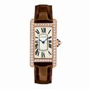 Cartier Tank Americaine Silver Dial 18k Pink Gold Men's Watch WJTA0002