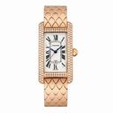 Cartier Tank Americaine Silver Dial 18K Rose Gold Diamond Ladies Watch WB710010