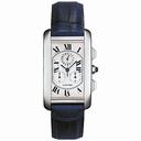 Cartier Tank Americaine Silver Dial 18kt White Gold Men's Watch W2603356