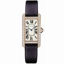 Cartier Tank Americaine Silver Dial Blue Satin Ladies Watch WB707931