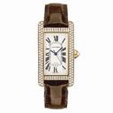 Cartier Tank Americaine Silver Dial Brown Leather Unisex Watch WB704751