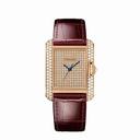 Cartier Tank Anglaise 18k Pink Gold Dial Set with Diamonds