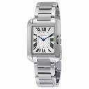 Cartier Tank Anglaise Silver Dial Stainless Steel Ladies Watch W5310044