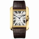 Cartier Tank Anglaise Large Silver Dial Brown Leather Strap Men's Watch W5310032