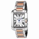 Cartier Tank Anglaise Medium Automatic Silver Dial 18 kt Rose Gold and Steel Unisex Watch W5310007