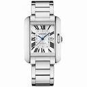 Cartier Tank Anglaise Silver Dial 18kt White Gold Ladies Watch W5310024