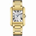Cartier Tank Anglaise Silver Dial 18kt Yellow Gold Ladies Watch W5310015