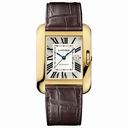 Cartier Tank Anglaise Silver Dial 18kt Yellow Gold Ladies Watch W5310030