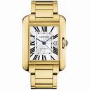 Cartier Tank Anglaise Silver Dial 18kt Yellow Gold Men's Watch W5310018