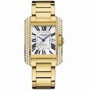 Cartier Tank Anglaise Silver Dial 18kt Yellow Gold Men's Watch WT100006