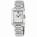 Cartier Tank Anglaise Silver Dial Stainless Steel Ladies Watch W4TA0003