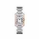 Cartier Tank Anglaise Silver Dial Two-tone Stainless Steel Ladies Watch W3TA0002